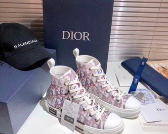 pink and white designer sneakers