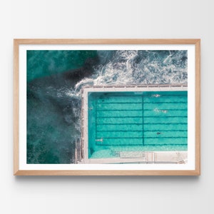 Bondi Icebergs Print, Bondi Beach Photo, Bondi Icebergs Wall Art, Aerial Beach Print, Bondi Rockpool, Ready To Frame Poster, Ocean Print