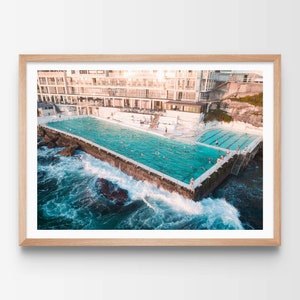 Bondi Icebergs Sunrise Print, Bondi Rock Pool, Photo Bondi Beach Wall Art, Aerial Bondi Beach Print, Ready To Frame Poster, Ocean Wall Art