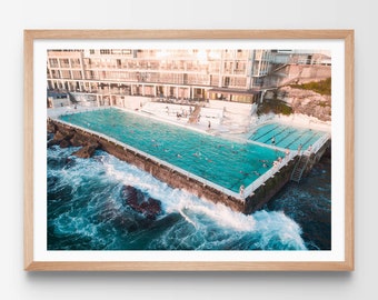 Bondi Icebergs Sunrise Print, Bondi Rock Pool, Photo Bondi Beach Wall Art, Aerial Bondi Beach Print, Ready To Frame Poster, Ocean Wall Art