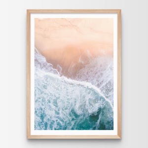 Strand Wandkunst, Strand Fotografie Druck, Luft Strand Druck, Küsten Wandkunst, Küsten Kunstwerk für Wände, Stranddruck, fertig zum Rahmen