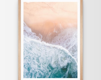 Beach Wall Art, Beach Photography Print, Aerial Beach Print, Coastal Wall Art, Coastal Artwork for Walls, Beach Print, Ready to Frame Poster