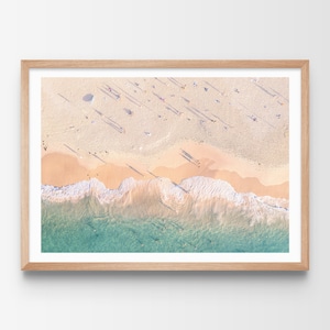 Beach Waves and People Print, Bondi Beach Wall Art, Fine art Photography, Home Decor, Aerial Beach Print, Ready To Frame Poster, Ocean Print