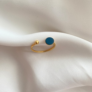 Adjustable Luna ring in 24K gold plated