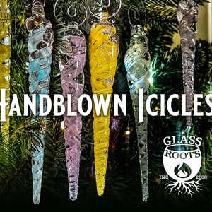 Handmade Blown Glass Icicle Ornaments