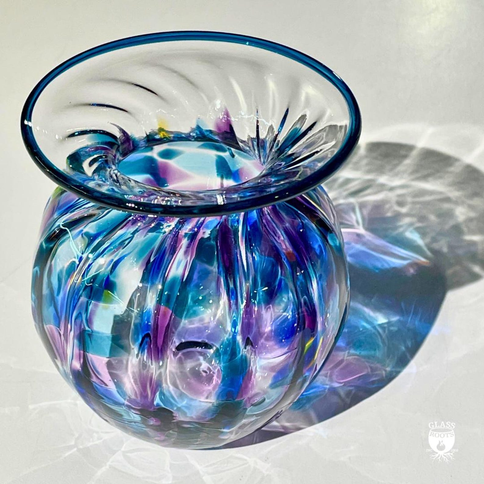 Small Blown Glass Bud Vases - Violet Dawn Amethyst