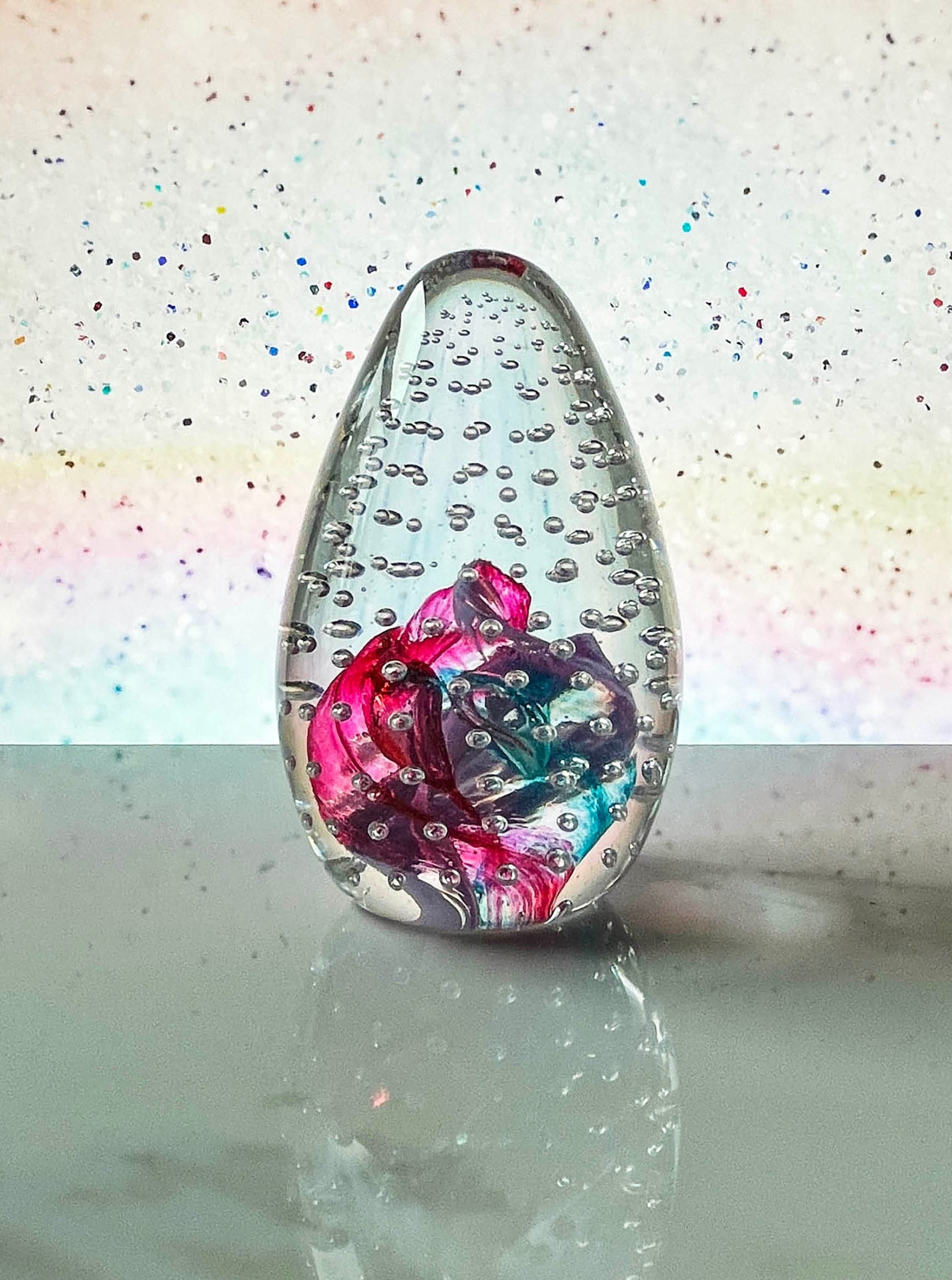 Colorful Handmade Blown Glass Easter Egg Paperweight Gift Etsy