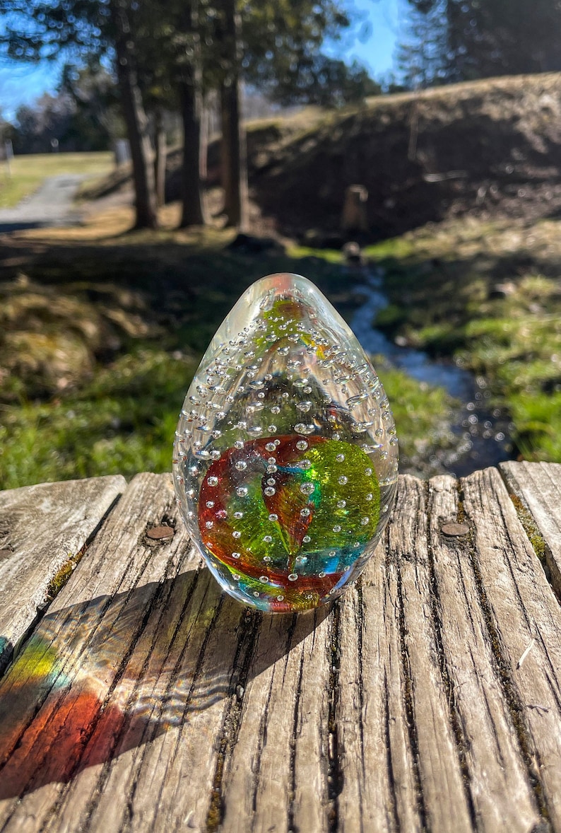 Colorful Handmade Blown Glass Easter Egg Paperweight Gift Etsy