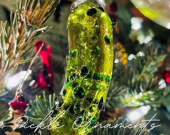 Handblown Crystal Glass Pickle Ornaments