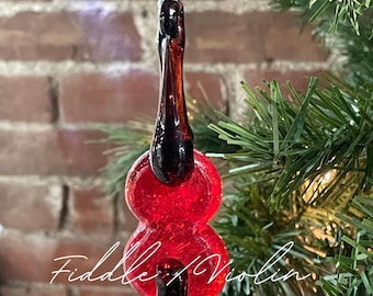 Maritime Kitchen Party Glass Fiddle Ornament