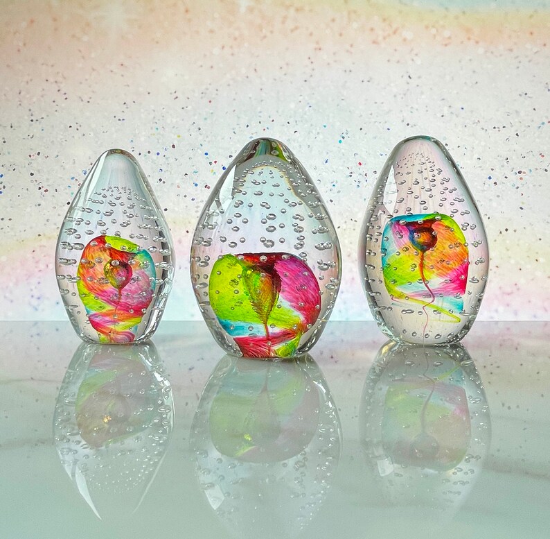 Colorful Handmade Blown Glass Easter Egg Paperweight Gift Etsy