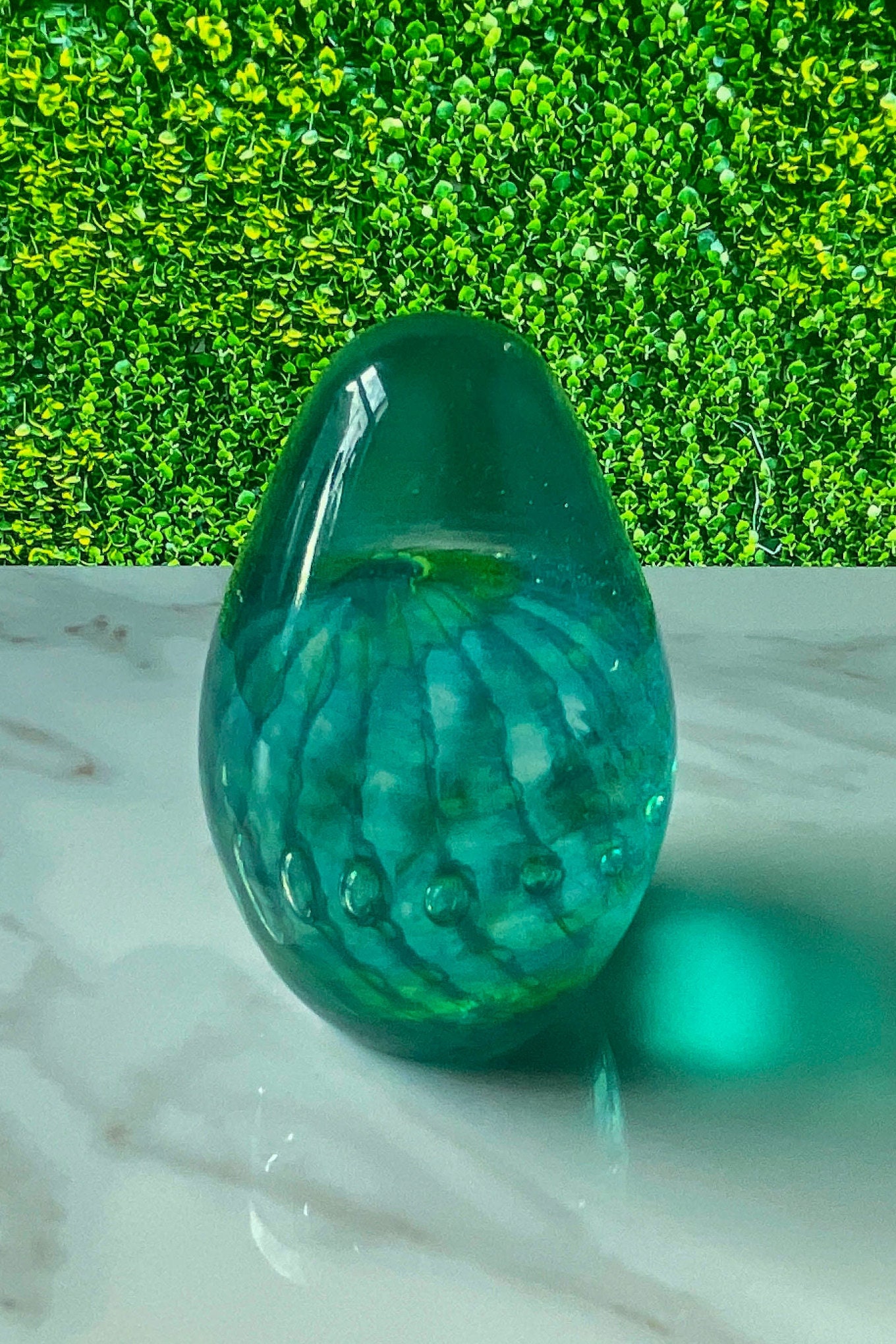 Colorful Handmade Blown Glass Easter Egg Paperweight Gift Etsy