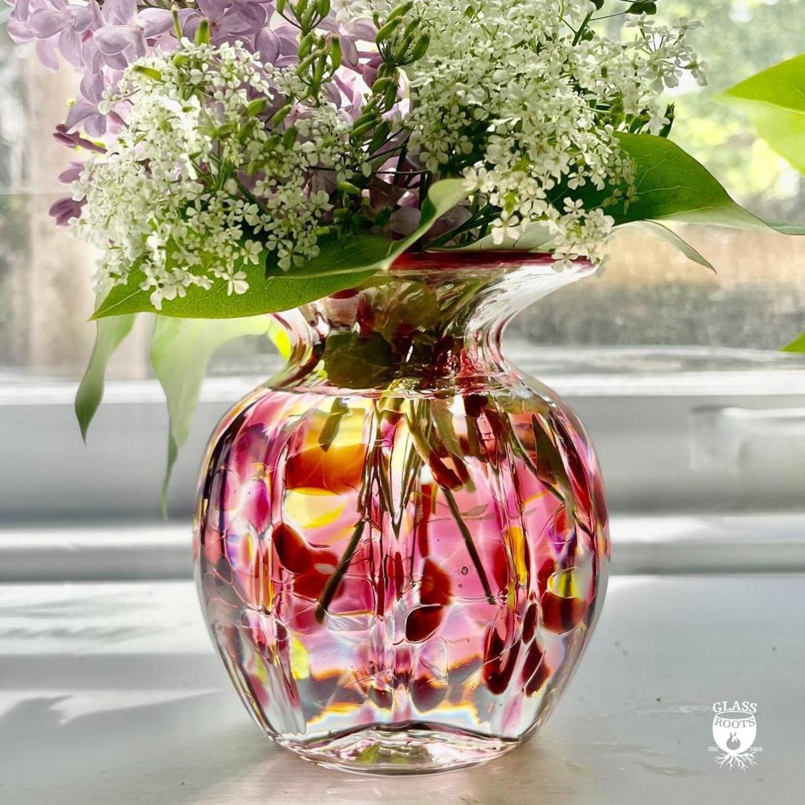 Small Blown Glass Bud Vases - Violet Dawn Amethyst