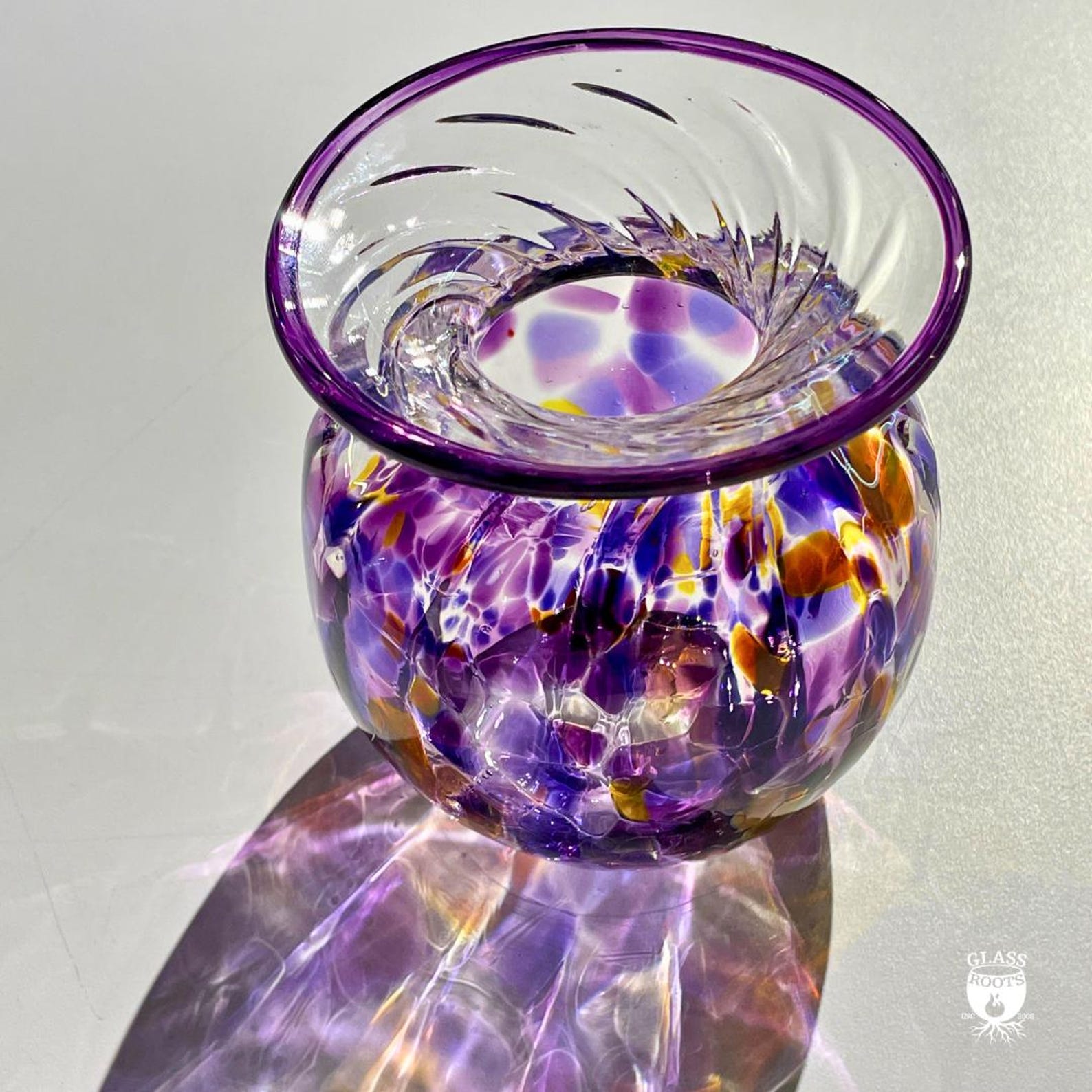 Small Blown Glass Bud Vases - Violet Dawn Amethyst