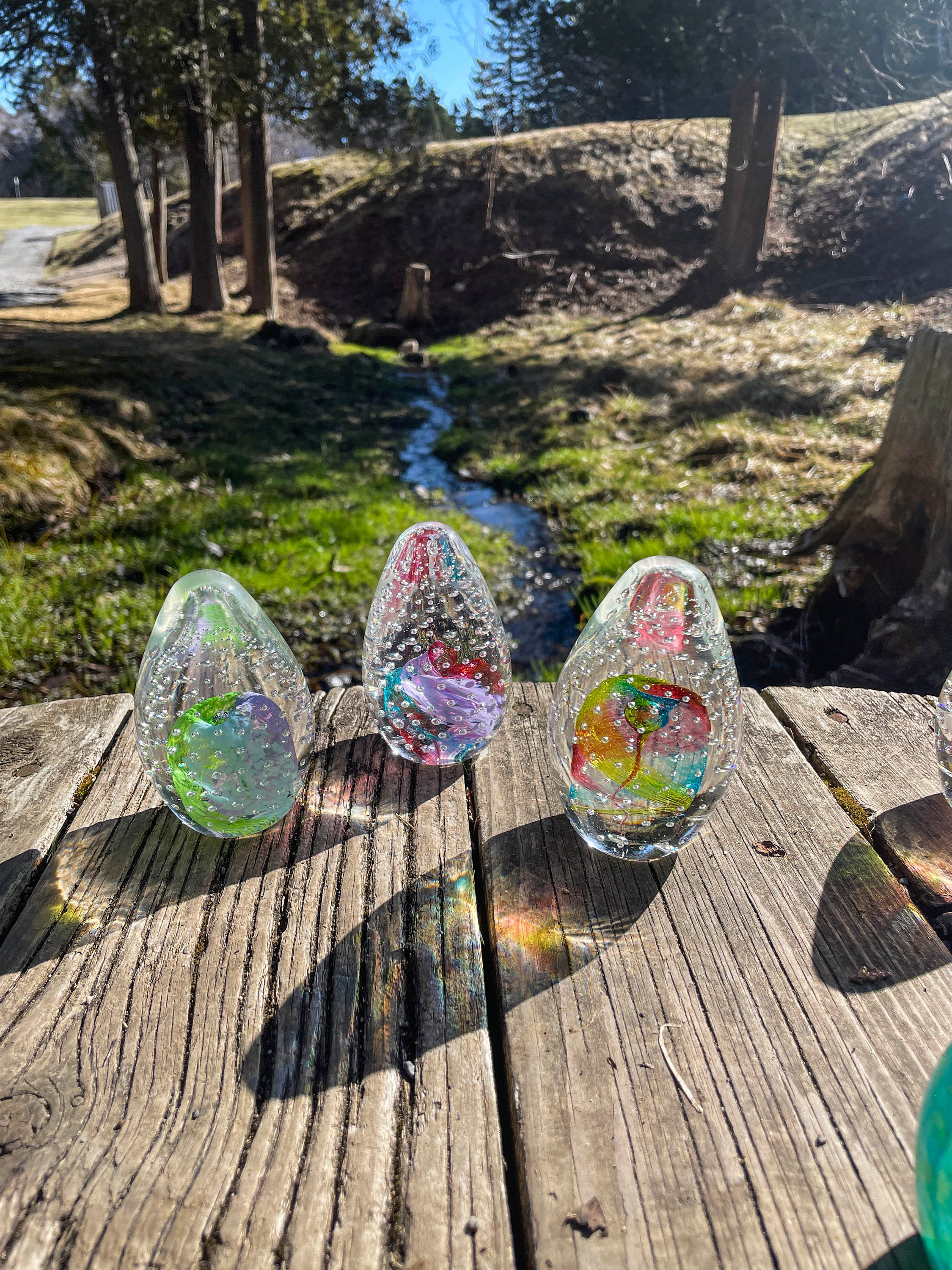 Colorful Handmade Blown Glass Easter Egg Paperweight Gift Etsy