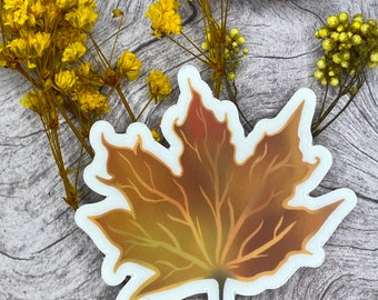 Autumn Leaf, Autumn Sticker, Leaf Sticker, Fall Sticker, Orange Sticker, Cute Sticker, Season Sticker