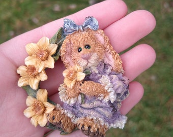 Vintage Bunny Brooch, Grandma Core, Cottagecore, Fairycore, Easter, Cute Gift