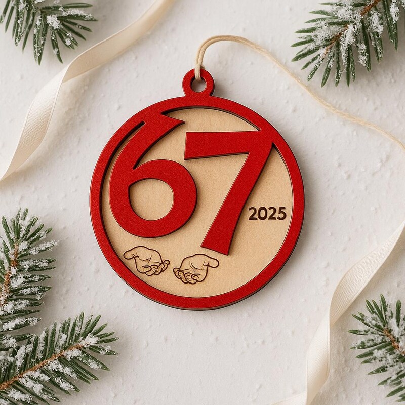 Wooden 67 Ornament - Etsy