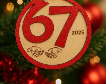 Adorno navideño en capas 67 6 7 2025 Archivo SVG