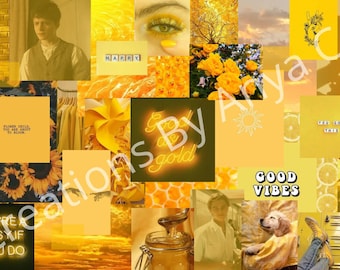 Yellow Aesthetic Wallpaper Collage Etsy