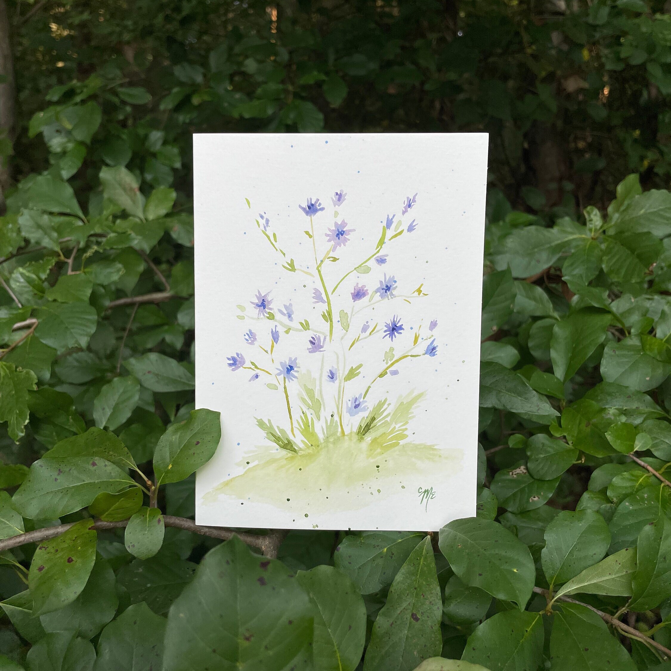 Hand Painted Floral Watercolor Blank Card - Etsy