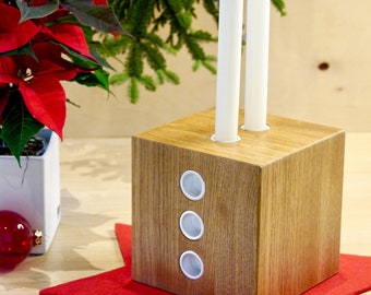 Kerzenhalter  Würfel, Adventskranz modern, Eiche oder Buche, Kerzenständer, Design, puristich, schlicht