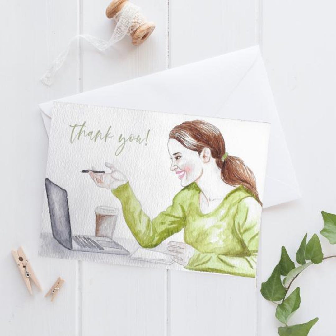 Thank You Folded Appreciation Card - Etsy