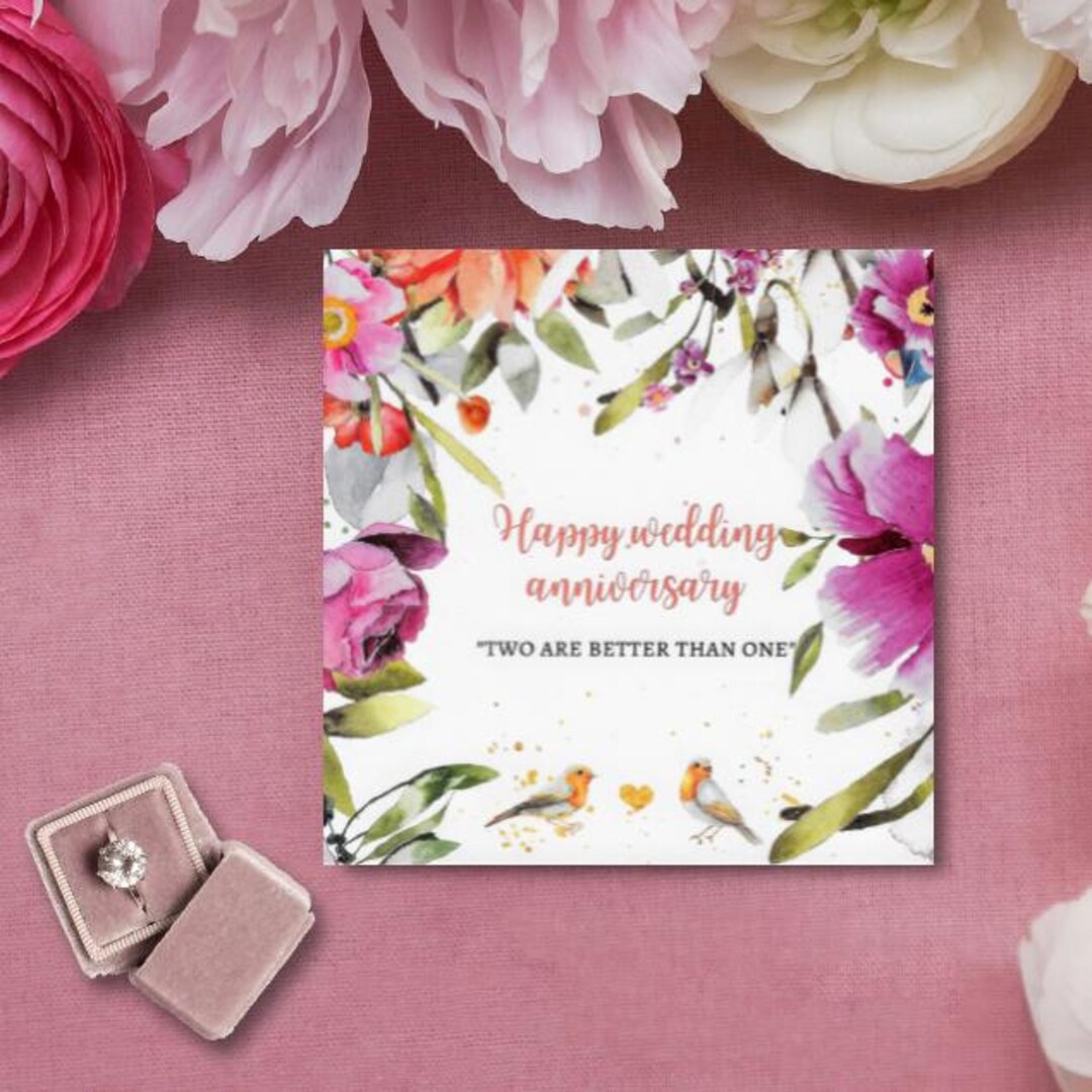 Happy Anniversary Square Card - Etsy