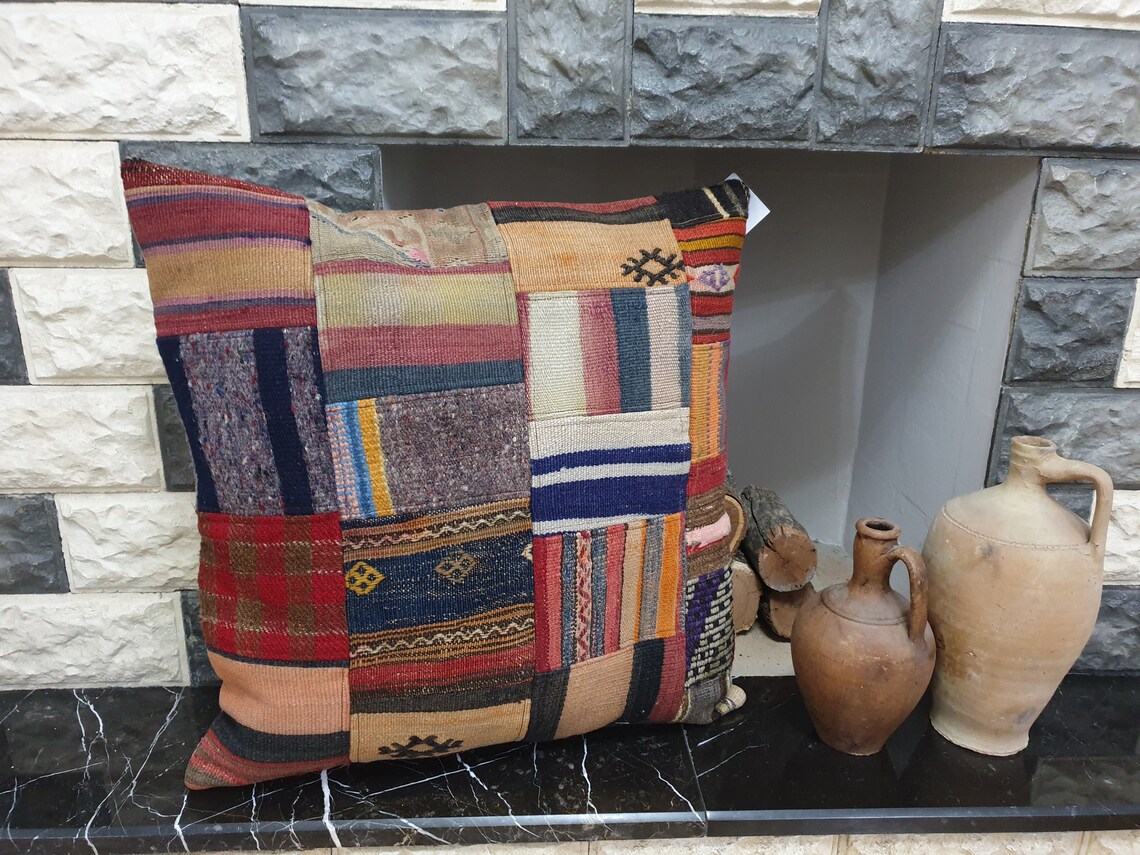 27x27 Pillow Cover Vintage Pillow Case Turkish Rug Pillow Etsy