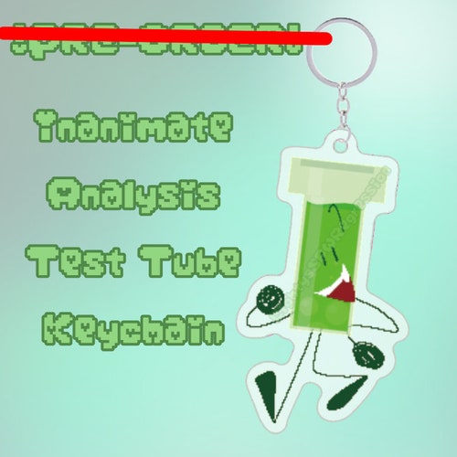 Inanimate Analysis Test Tube Acrylic Keychain Etsy