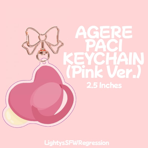 Age Regression Pacifier Keychain (Pink Version) | 2.5 Inches | SFW