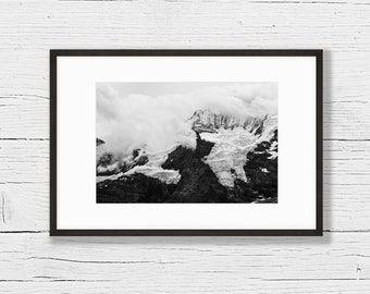 Print Glacier in the Swiss Alps (21x30cm) / Fine Art Photography / Black and White / Wall Decorations
