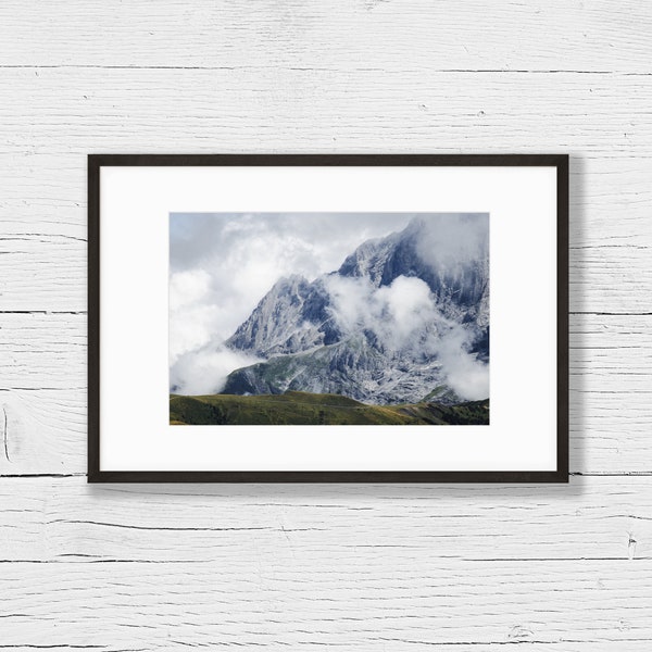 Fotografie Bergpanorama von Grindelwald, Schweiz (21x30cm) / Fotodruck / Wanddeko / Alpen / Landschaftsfotografie