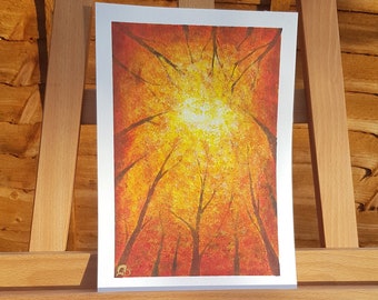 Autumn Trees - original acrylic painting on A4 240gsm paper (easels not included)