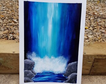 Tranquil Waterfall - original acrylic painting 25.5cmx35.5cm 300gsm paper