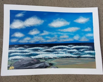 Watergate Bay - Original acrylic painting on A4 240gsm paper