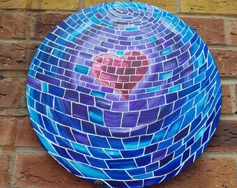 Bi Disco Love - original acrylic painting on 40cm diameter round stretched canvas