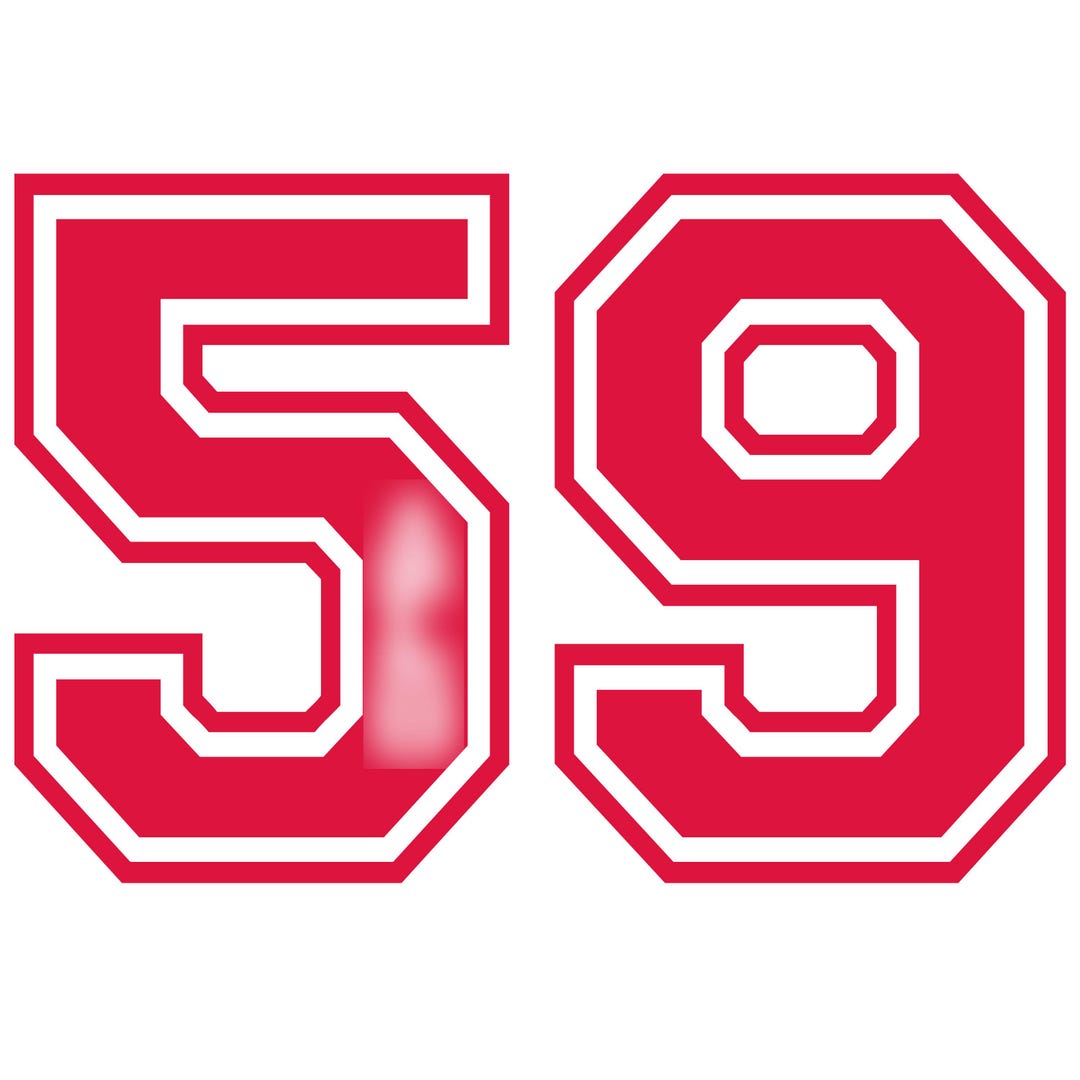 Number 59 With Greek Letters (sorority/crimson/1913) - Etsy