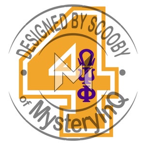Number 4 with Greek Letters (Gold)