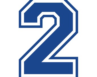 Number 2 with Greek Letters (Blue/White)