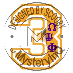 Number 3 with Greek Letters (Gold)