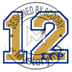 Number 12 with Greek Letters