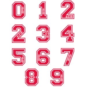 Numbers Bundle (0-9) with Greek Letters (Sorority/Crimson1913)
