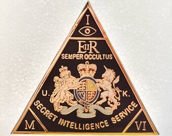 British MI6 UK Secret Intelligence Service UK SIS 24 Karat James Bond 007 (Not MI5) Large Lapel Tie Tac Pin Badge