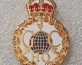 UK British GCHQ Government Communications Headquarters 24 Carat Gold Lapel Tie Tac Pin Badge