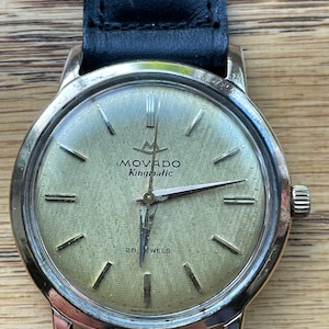 Vintage Movado Kingmatic Pink Gold Top/Cap 28 Jewel Automatic Watch