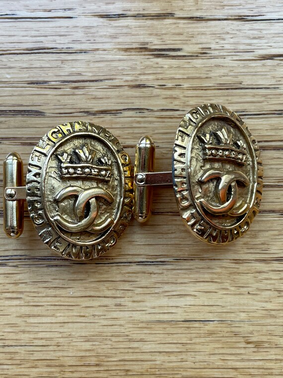 Vintage Authentic Chanel Triple Crown Gold Unisex… - image 3