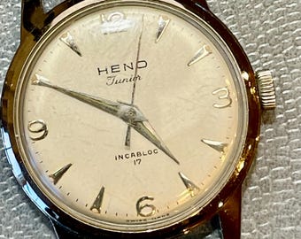 Like New Vintage 60's Heno Junior 17jewel Swiss Watch.stainless