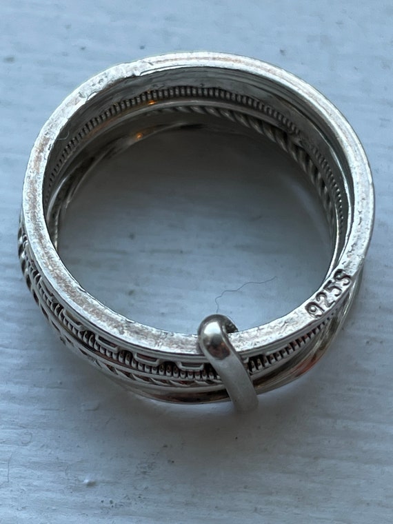 7 stackable Sterling Rings All different - image 5