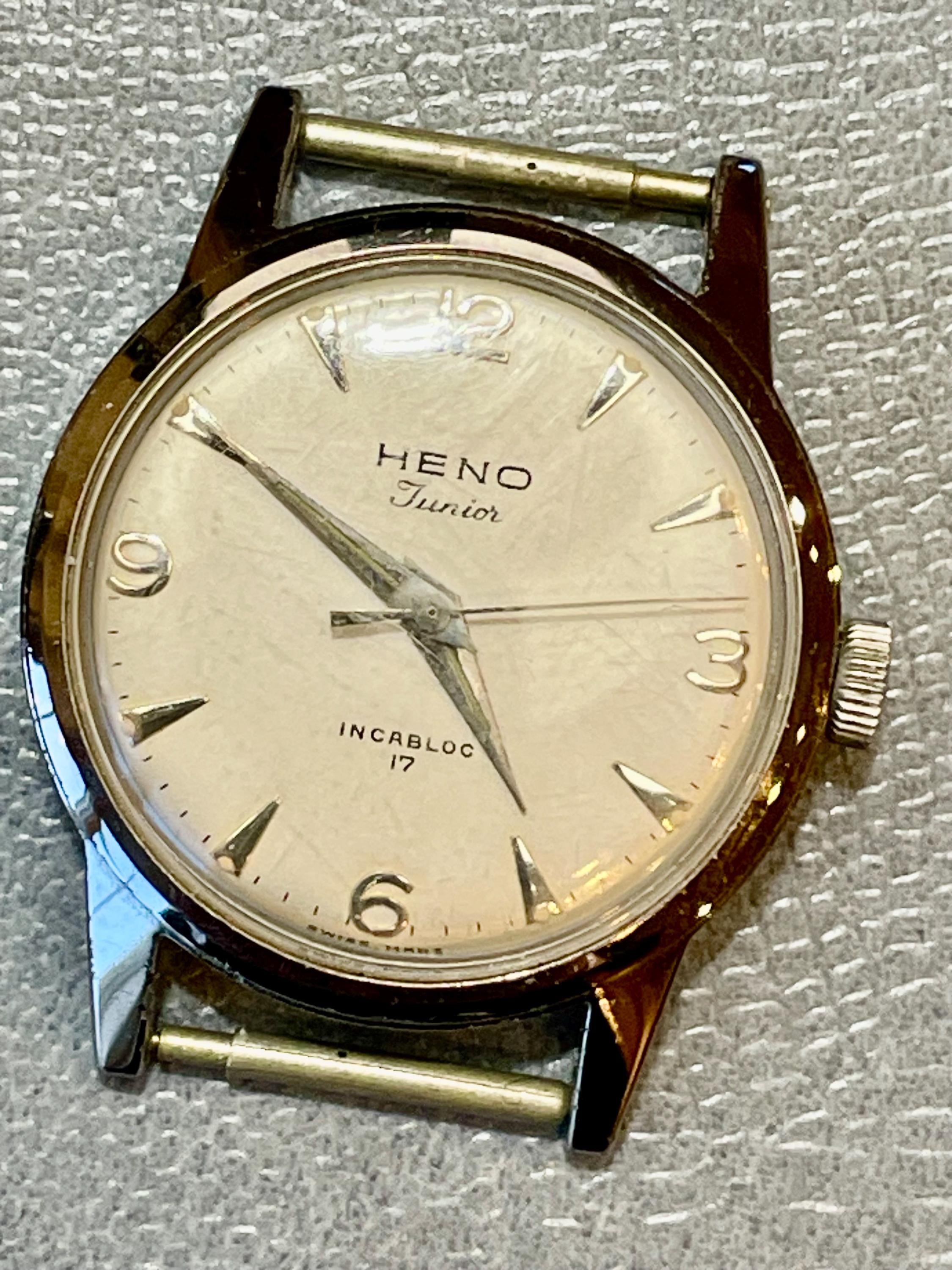 Like New Vintage 60's Heno Junior 17jewel Swiss Watch.stainless